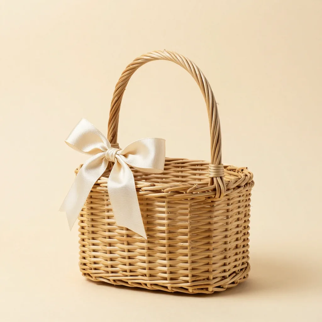 A palm basket gift set on a light background